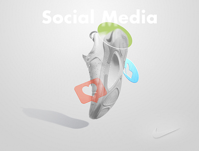 NIKE | Social media designs branding calmdesign campaign design digitalart graphicdesign grey monovhromatic neumorphism nike photoshop sneakers socialmedia socialmediadesign ui