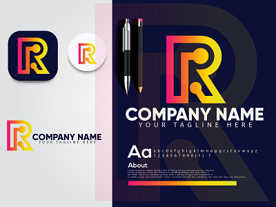 r modern logo app branding design icon illustration logo typography vector