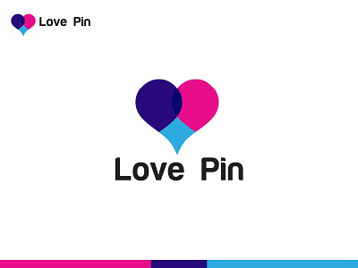 community love  logo | modern logo | love pin