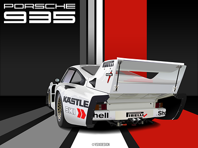 Porsche 935J - The Last Factory 935 design illlustration illustration vector