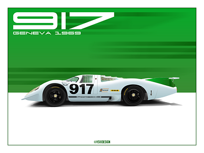 Porsche 917-001 | Geneva 1969-2019 | 50th Anniversary design illlustration illustration vector