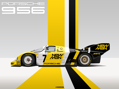 Porsche 956-104 | Ayrton Senna design illlustration illustration vector