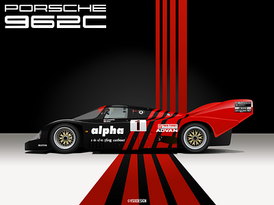 Porsche 962C Group C design graphic design illustration typography vector