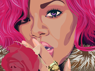 Rihanna Vector Portrait adobe illustrator portrait rihanna vector portrait