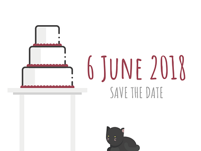 Save The Date cake cat illustration invites save the date wedding