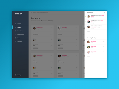 Hospital Dashboard cards clean dashboard hospital minimal ui ux