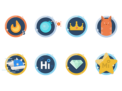 Midrive Badges/Medals achievements app badges illustration mobile vector