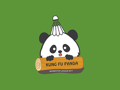 Panda badminton club cute kung fu panda sport