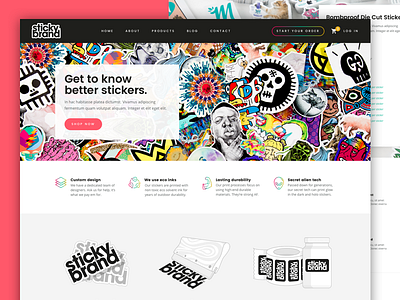 Sticky Brand Website btv burlington typography ui ui design web design
