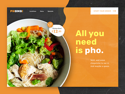 PHOMG! Concept lunch noodles pho ui ui design web design