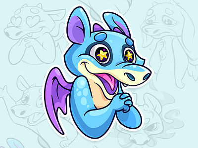 dragon art cartoon character color design emotion illustration sticker vector vectorart
