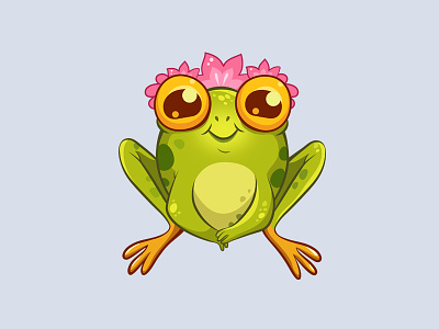 Frog animal color frog illustration sticker vector