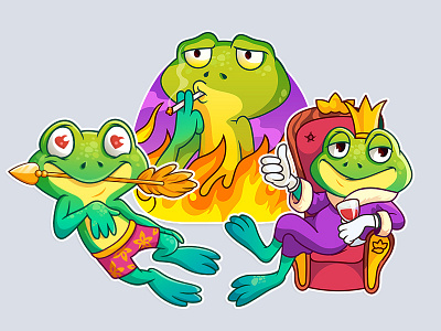 Oliver_the_frog frog sticker stickerpack stickerset telegram