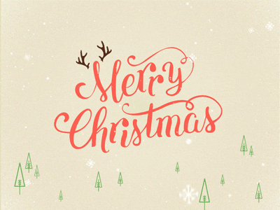 Merry Christmas Dribbble! antlers christmas lettering santa snow tree typography