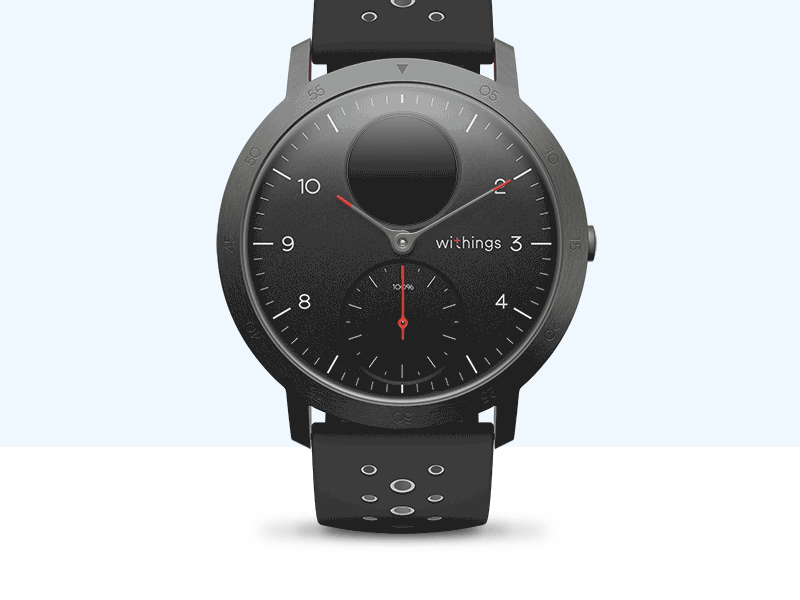 HR Sport's Analog subdial for steps tracking analog subdail fitness goals hardware healthmate multi sport product design smart watch sports sports hr steel hr steps steps tracking ui ui ux design ui animation ux withings