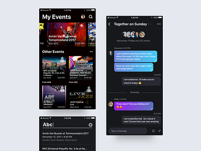 event app app chat concert event find friend group social ui