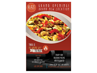 Blaze Pizza Promotional Poster advertising blaze pizza digital marketing flyer graphic design poster print design