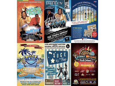 Email Campaigns, Flyers, and Posters email campaigns flyers gobble wobble kinsmen homes posters tampa improv