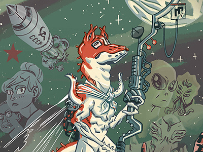 Return of the Space-dog alien comics dog illustration sci fi