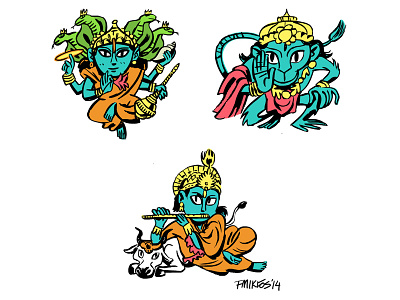Indian gods character design god hindi india