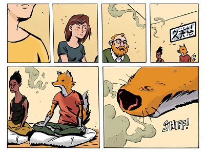 Comic excerpt comic fox meditation sequential art story