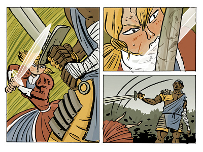 Swordfight comic excerpt fantasy sequential art spera