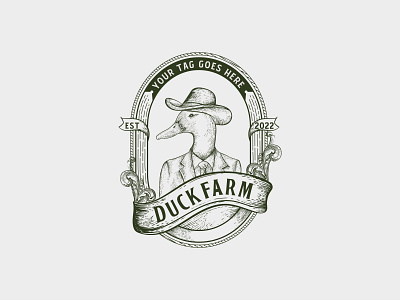 Duck Farm Vintage Logo Design