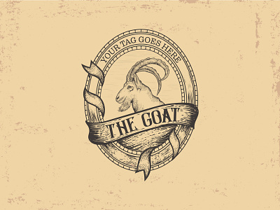 Vintage Hand Drawing The Goat Logo graphic design hand drawing logo vintage logo