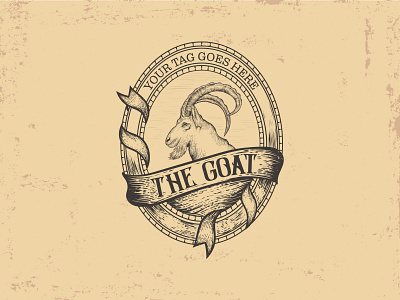 Vintage Hand Drawing The Goat Logo