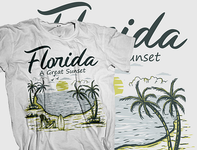 Vintage Florida Sunset Beach T Shirt