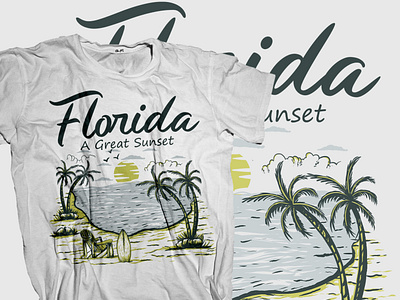 Vintage Florida Sunset Beach T Shirt