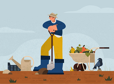 Farmer. farming flat vector flatillustration illustration illustrator texture