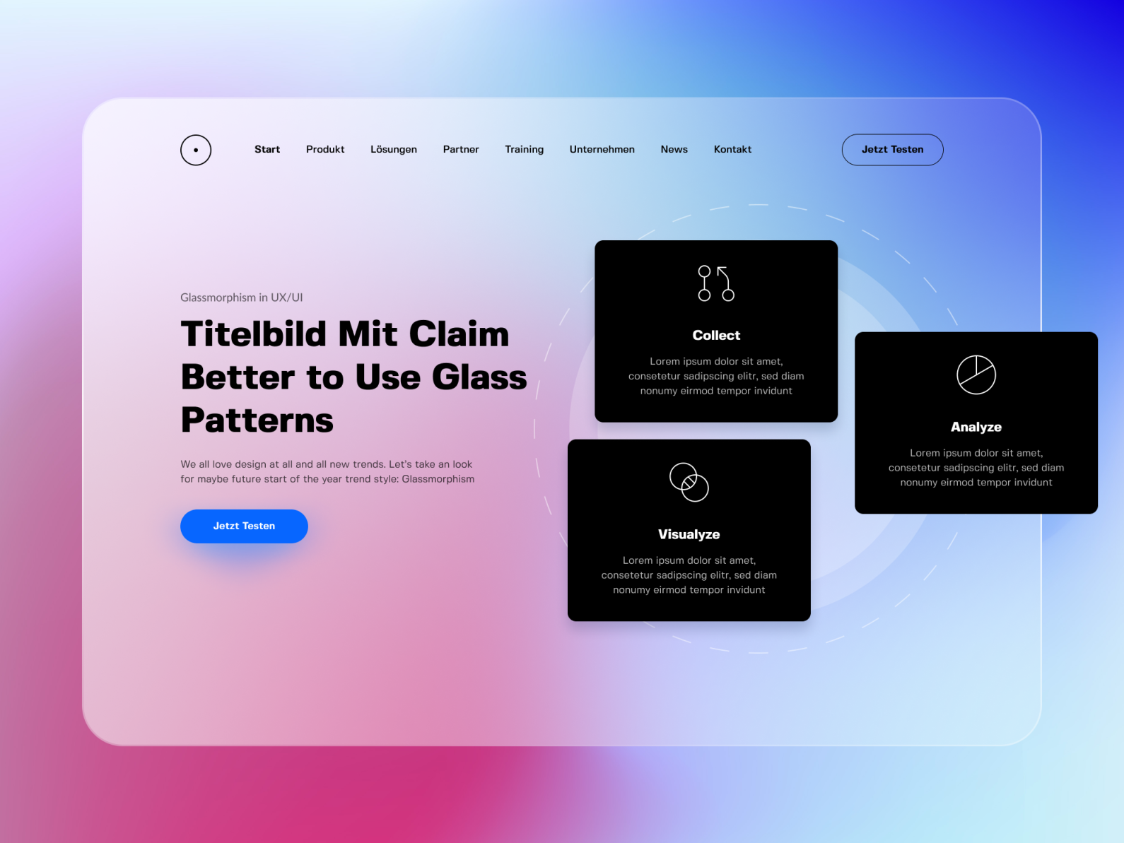 Glass Landing UI Concept by Dmitry Shatunov on Dribbble