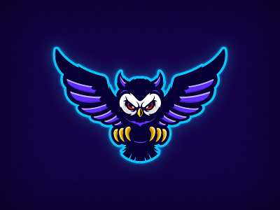 E-sports Owl 2d bird esports logo esports logos flat design fly illutstration minimal owl twitch vector