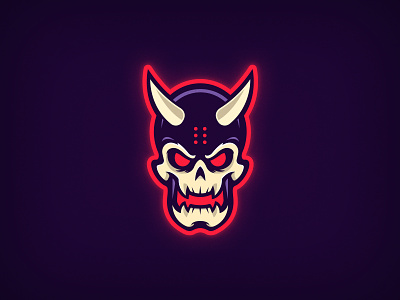Demon Skull Logo demon demonic demons doom esports esportslogo evil illustration logo mascot mascot design mascotlogo minimal scary skeleton vector design
