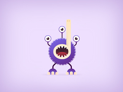 Monster Minim cartoon character monster music note vector