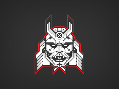 SHOGUN demon japan japanese mask minimal one robot samurai shogun simple vector