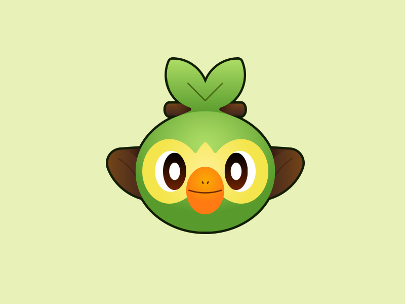 Grooky vector minimal gamer gaming pokemon green grass animal chimp ape nintendo monkey