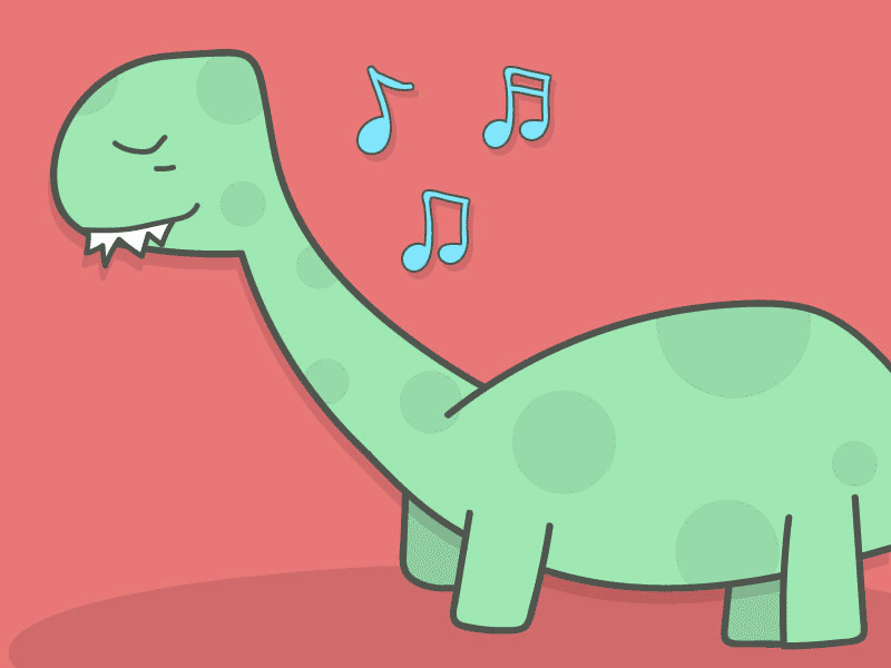 Hi, I'm new here so here's a dinosaur bopping its head. after effects animation dinosaur illustrator