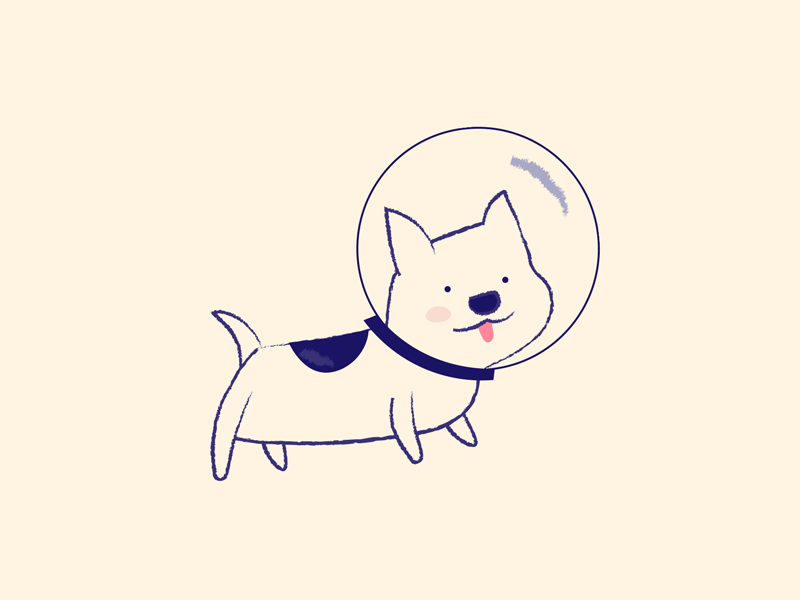 Space Pupper illustration puppy space