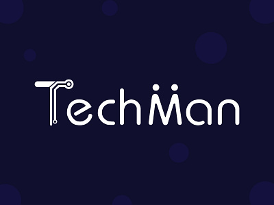Wordmark Logo creative graphic design human logo man minimalist techman technology typography vector wordmark logo