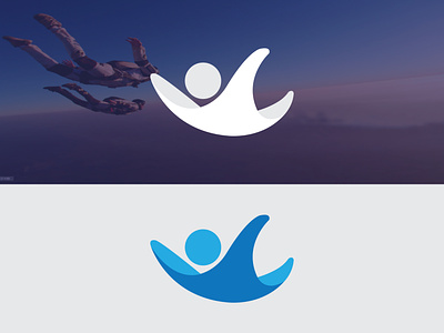 SkyDiving branding creative design flying graphic design human icon icon design illustration logo skydiving skydiving logo