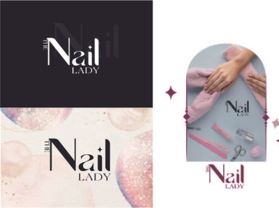 The Nail Lady beauty branding graphic design illustration logo logotype manicure nails salon silvernails