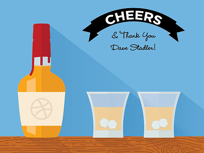 Dribbble First Shot - Thanks Dave! bar bourbon draft drinks flat design illustration illustrator invite kentucky liquor makers mark thanks