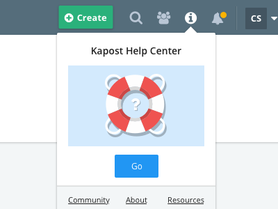 Kapost Top Nav app call to action design help help center illustration illustrator info sketch top navigation user experience ux