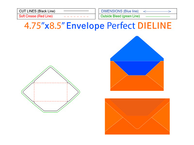 Envelope dieline template box box die cut design dieline envelope illustration logo packaging packaging design ui vector
