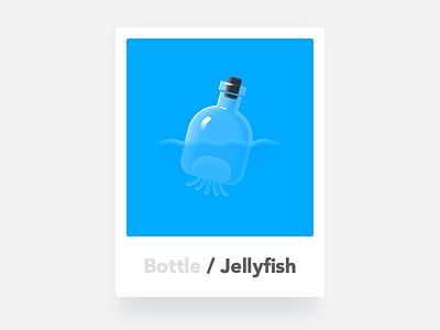Bottle / Jellyfish bottle icon illustration jellyfish