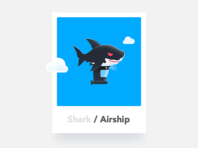 Shark / Airship airship icon illustration shark