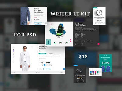 Writer UI Kit ecommerce eshop fashion light style ui webdesign