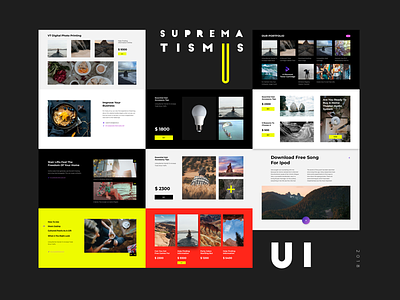 Suprematismus designer glitch minimal onepage portfolio preview sketch symbol ui uikit ux web